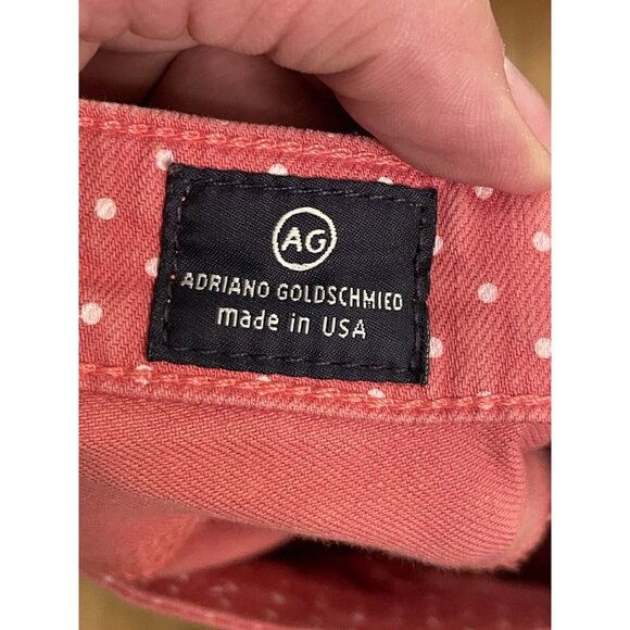 Adriano Goldschmied Stevie Ankle Slim Straight Jeans Women's 27 Polka Dot Pink - Picture 5 of 8